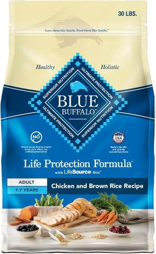 30-Pound Blue Buffalo Life Protection Formula Adult Dry Dog Food (Chicken & Brown Rice) Deal