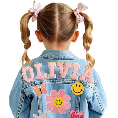 Personalized Kids Denim Jean Jacket with Patches
