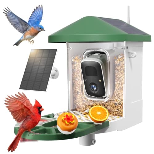 HARYMOR Smart Bird Feeder with Camera Solar Powered 2K HD
