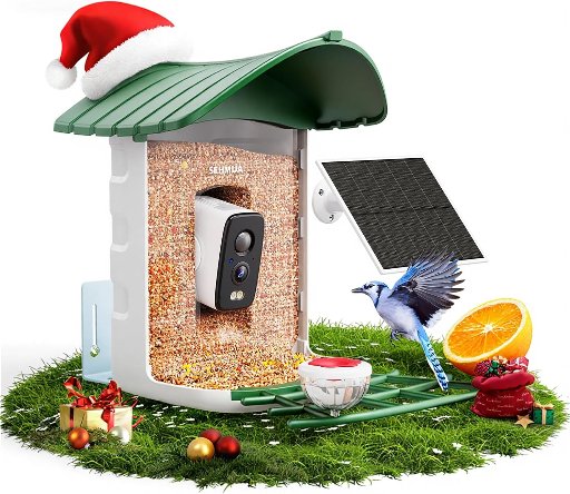 SEHMUA Solar Panel Bird Feeder with Camera