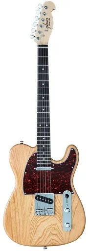 Indio by Monoprice Retro DLX Plus Solid Ash Electric Guitar w/ Gig Bag (Natural) Deal