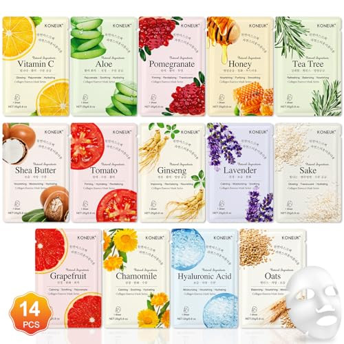 14-Pack Sheet Face Masks