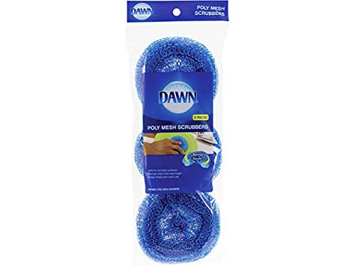 Dawn Non-Scratch Poly Mesh Round Scrubber Sponges 3-Pack