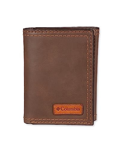 Columbia Men's Leather RFID Trifold Wallet (Xcap Brown)