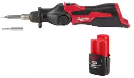 Milwaukee M12 12-Volt Lithium-Ion Cordless Soldering Iron with 2.0 Ah Compact Battery Pack