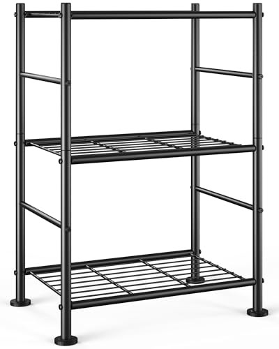 3-Tier Storage Organizer Shelf (18" x 12" x 30"; Black)