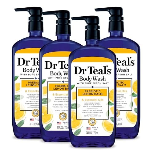 Dr Teal's Body Wash w/ Pure Epsom Salt (Lemon Balm & Sage) 4-Count 24-Oz Deal