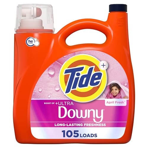Tide Plus Boost of Ultra Downy Liquid Laundry Detergent, April Fresh Scent 148 fl oz, 105 Loads Deal