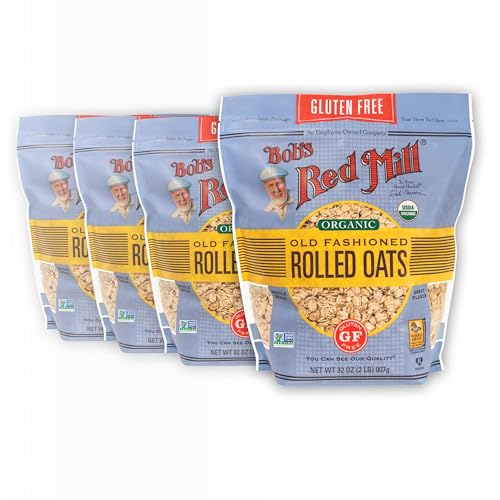Bob's Red Mill Gluten Free Organic Old Fashioned Rolled Oats 4-Pack 32-Oz