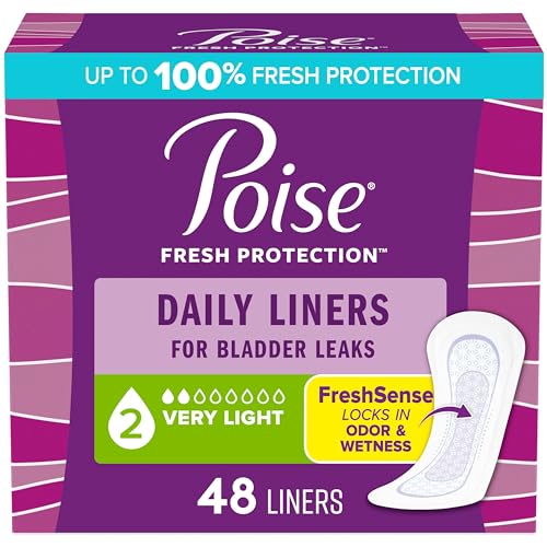 Poise Daily Liners for Bladder Leaks (Very Light, Regular) 48-Count Deal