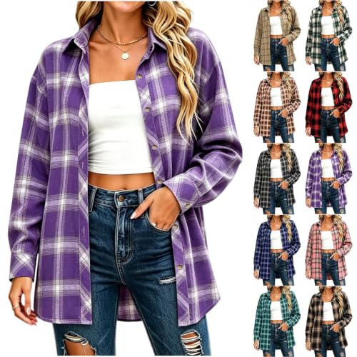Flannel Long Sleeve Button Down Shirts Deal