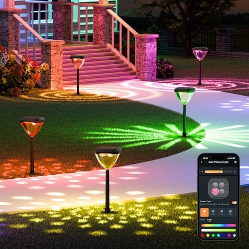 Linkind SP6 Smart Solar Pathway Light w/ App Control, USB-C & Solar Charging, Color-Changing RGBTW LEDs (Single) Deal
