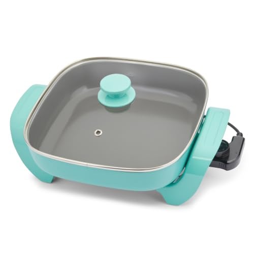GreenLife 12" 5QT Electric Skillet, Turquoise