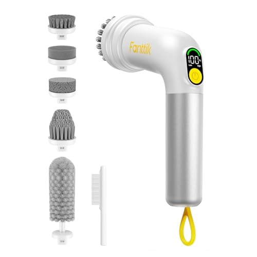 Fanttik G9 Handy Cordless Electric Spin Scrubber with 5 Brush Heads and 2500mAh Battery