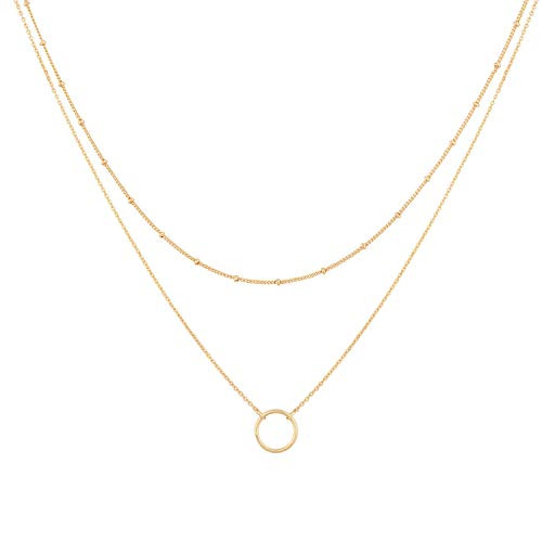 Mevecco Layered Satellite Minimalist Necklace