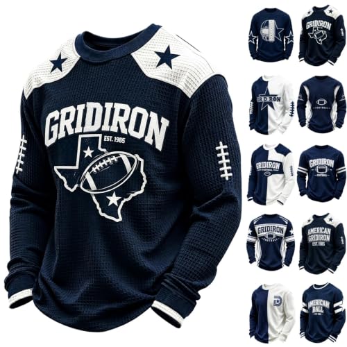  Game Day Rugby Print Shirts Waffle Knit