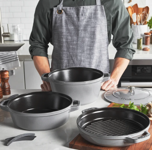 Staub 4-piece Stackable Cast Iron Cookware Set