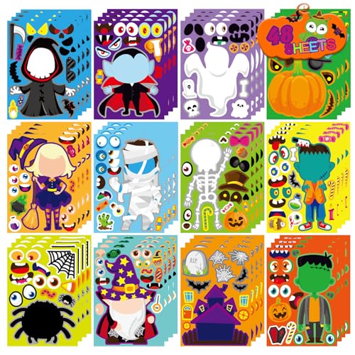 Halloween Make-a-Face Stickers 48-Pack Deal