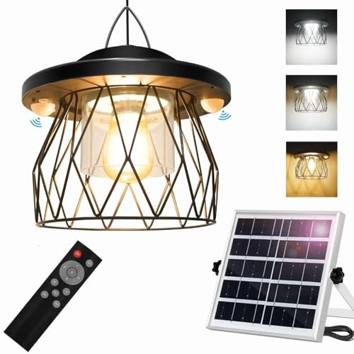 Solar Pendant Lights Motion-Activated Remote-Controlled