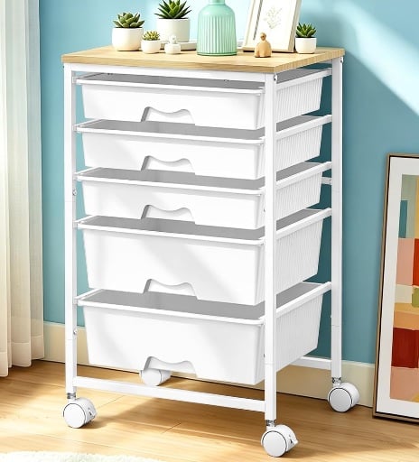 SUNALLY Rolling Carts With 5 Drawers
