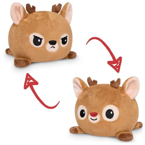 TeeTurtle The Original Reversible Reindeer Plushie Red Nose