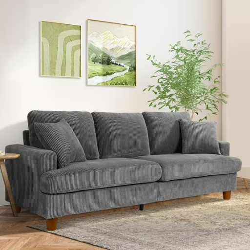 87" 3 Seater Corduroy Sofa Deal