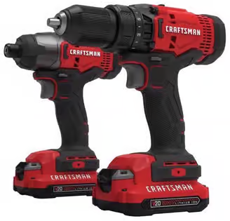 CRAFTSMAN V20 Cordless Brushed 2 Tool Drill/Driver and Impact Driver Kit Deal