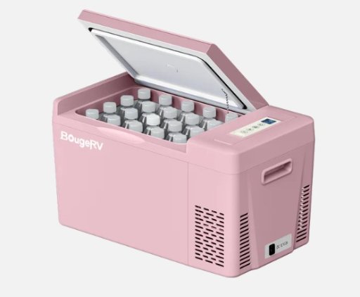 BougeRV 12V 23-Quart Portable Refrigerator / Freezer (CR22, Pink)