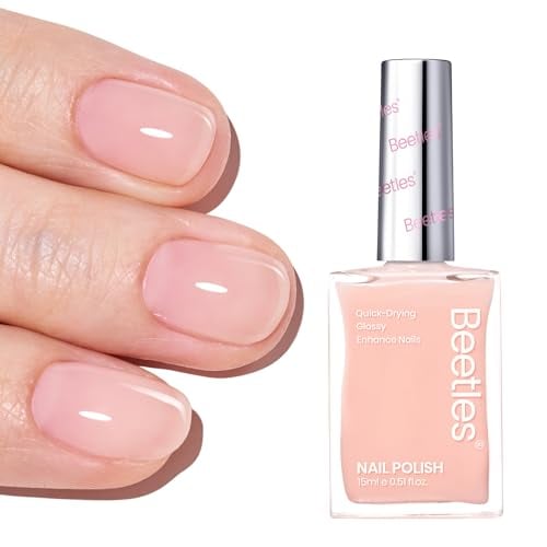 Beetles 2-in-1 Nude Pink Jelly Nail Concealer & Strengthener Polish