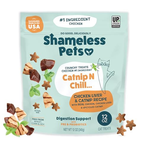 Shameless Pets Crunchy Cat Treats Catnip with Digestive Support