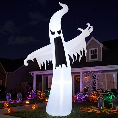 12' Joiedomi Lighted Scary Ghost Inflatable Halloween Yard Decor Deal