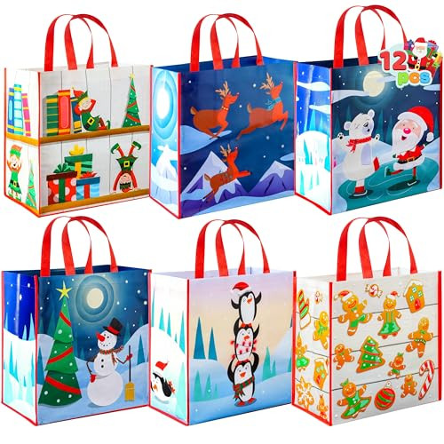 Joyin 12 PCS Christmas Large Gift Bags