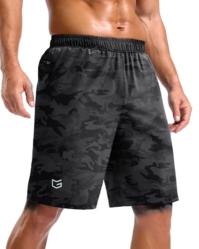 G Gradual Men's Workout Gym Shorts with 2 Zipper Pockets 7"