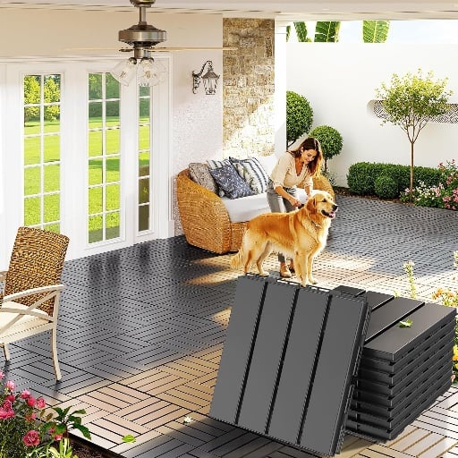 Goovilla Plastic Interlocking Deck Tiles, 9 Pack Deal