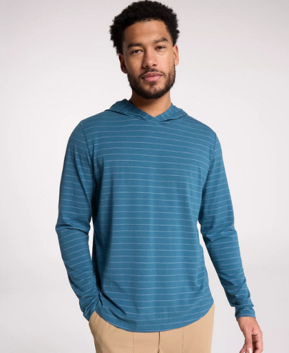 VRST Men's Essential Hoodie (Teal Twilight Feeder Stpe)