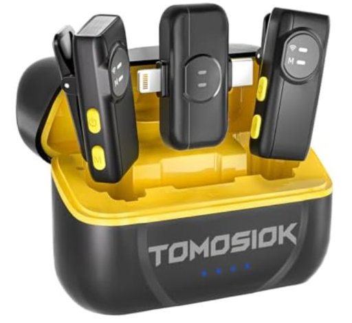 TomoSiok Wireless Lavalier Microphone for iPhone iPad Android