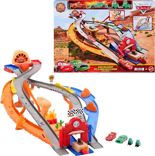 Mattel Disney Pixar Cars Radiator Springs Race & Rescue Raceway Playset w/ 4 Vehicles Deal