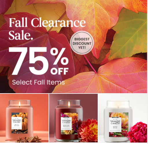 Yankee Candle Fall Clearance Sale