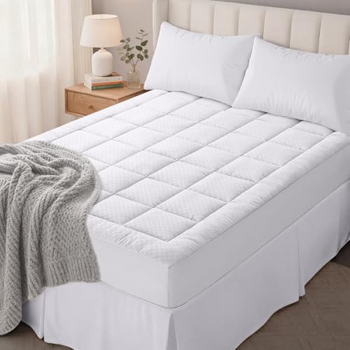 OLANLY Queen Quilted Deep Pocket Fitted Mattress Pad Cover