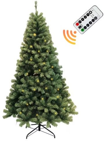6-7ft Pre-Lit Christmas Tree with LED Lights