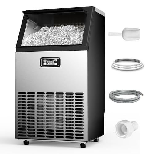 Feelfunn Commercial Ice Maker Machine 100LBS/24H 33lbs Storage Capacity Deal