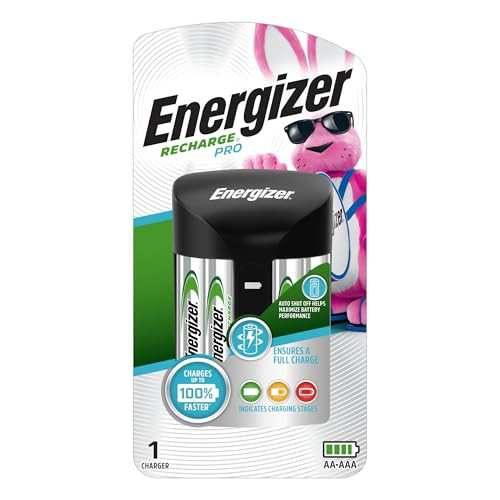 Energizer Recharge Pro AAA/AA Battery Charger w/ 4 Rechargeable AA Batteries