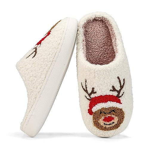 Smiley Face Christmas Slippers