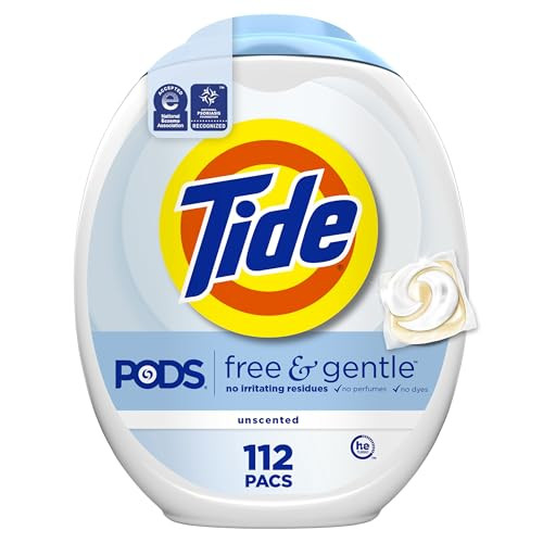 Tide PODS Free & Gentle Laundry Detergent Soap Pacs 4 x 112-Count