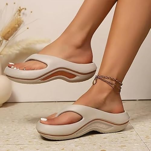 Platform Flip Flops for Women with Arch Support Cushion