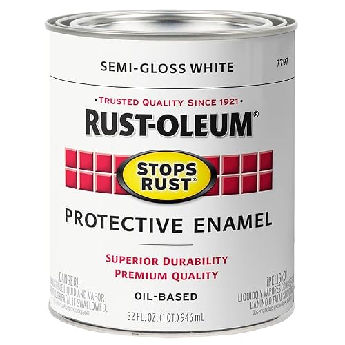 Rust-Oleum Stops Rust Brush On Protective Enamel Paint Semi-Gloss White 2-Pack 32-Oz Deal