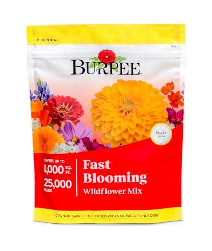 Burpee Fast Blooming Wildflower Seed Mix, 25,000 Seeds