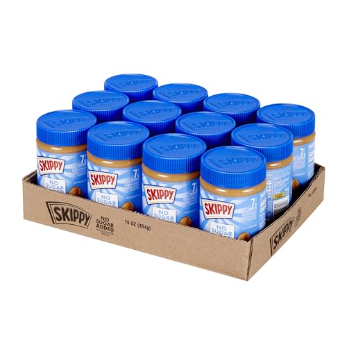 SKIPPY No Sugar Added Chunky Peanut Butter 16 oz Jars (12-Pack) Deal