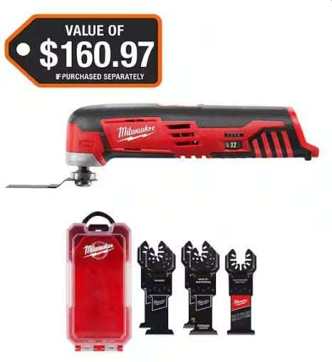 Milwaukee M12 12V Lithium-Ion Cordless Oscillating Multi-Tool & Multi-Tool Oscillating Blade Kit (5-Piece)
