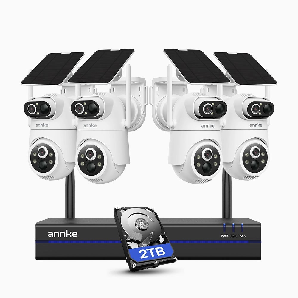 ANNKE WBS400P 4-Cam Dual-Lens Wireless Security System with 2TB HDD and NVR